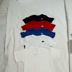 Nike Kids' T-Shirt Set of 5 - Black, Red, Blue, White.